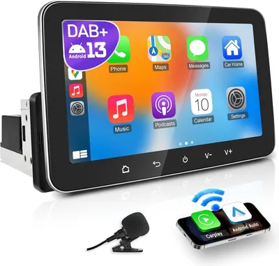 Image de Autoradio – Autoradio avec Bluetooth – Autoradio – Autoradio 1-DIN – Autoradio multimédia – Autoradio avec écran tactile de 7 pouces