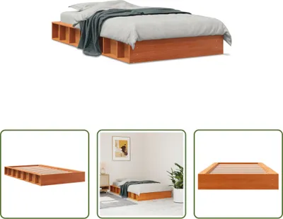 Immagine prodotto di The Living Store letto in legno massiccio cera marrone 90x190 cm pino