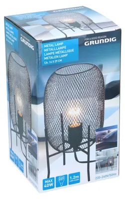 Produktbild von Grundig Metalllampe ca. 16 x 29 cm in schwarz dekorative Stehlampe
