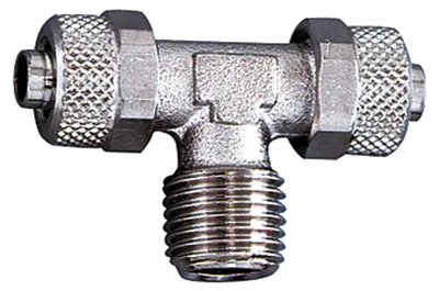 Produktbild von Riegler T-Einschraubverschraubung, R 1/4 a., für Schlauch 10/8, MS vern.