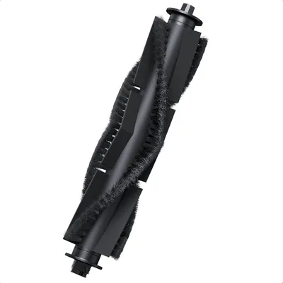 A black roller brush for a robot vacuum cleaner, shown against a white background.