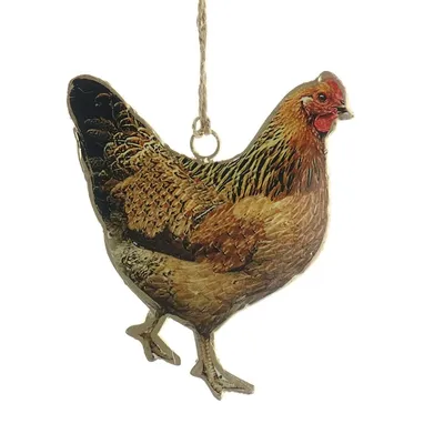 Produktbild von Riffelmacher Osteranhänger Henne Gold & Braun - Metall