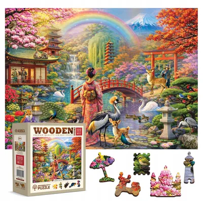 Image de Puzzle en bois. Ville. 1010 pièces. Harmonie d'un jardin japonais
