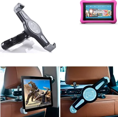 Produktbild von K-S-Trade Tablethalterung kompatibel mit Amazon Fire 7 Kids Edition (2017) KFZ Kopfstützen Halterung 360° Auto Sitzhalterung Headrest Holder Halter