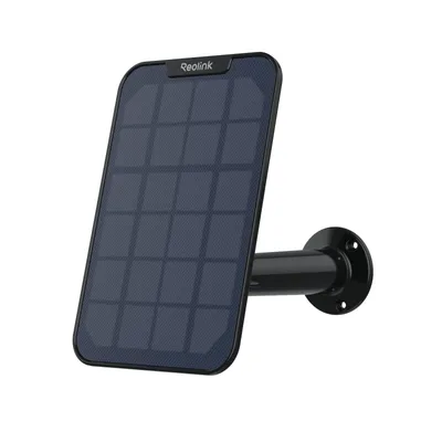 Image de Reolink Panneau solaire avec 4 mètres de câble, support réglable à 360°, résistant aux intempéries pour utilisation en extérieur, alimentation non-stop en énergie, noir