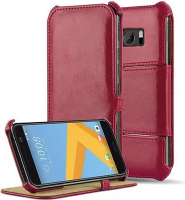 Produktbild von Cadorabo Schutzhülle für HTC ONE M10 Hülle in Rot Handyhülle Etui Case Cover Tasche
