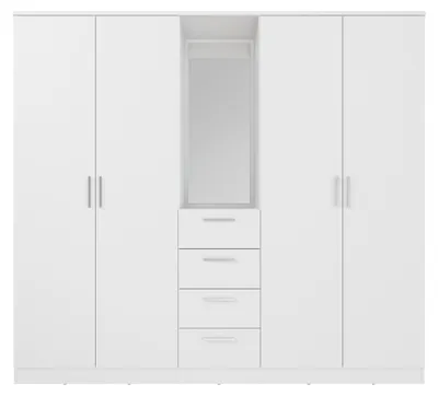 Produktbild von Drehtürenschrank >PANAMA< in Weiss - 199x181x52,7cm (BxHxT)