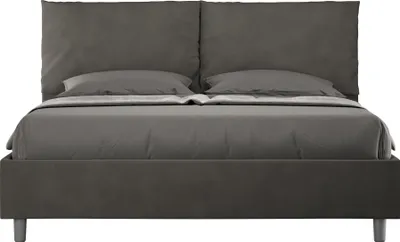 Produktbild von ITYHOME - Gepolstertes Bett mit Bettkasten 160x190 mit Mikrofaserbezug Grau Antea