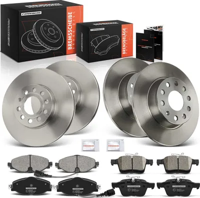 Produktbild von Frankberg 4x Bremsscheiben 8x Bremsbeläge Vorderachse Hinterachse für VW Golf Alltrack Sportsvan VI VII Audi A3 Seat Leon SC ST
