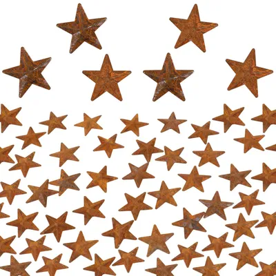 30 Metallsterne 2,5 cm, antike Rost-Optik, DIY-Deko