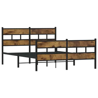 Immagine prodotto di vidaXL Letto in metallo senza materasso rovere fumé 140x190 cm