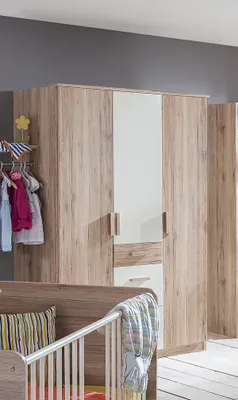 Produktbild von Keiderschrank Drehtürenschrank Cariba sanremo eiche weiß 135cm