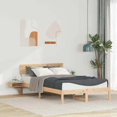 Immagine prodotto di Maison Exclusive - Letto con testiera Marrone 140 x 190 cm Legno di pino massiccio