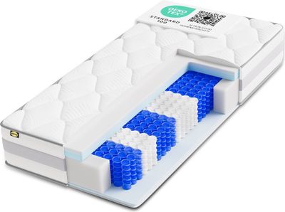 Matratze 90x200 25cm Taschenfederkern Härtegrad H3/H4 7 zonen Bett Matratzen Rollmatratze Komfortschaum 10 Schichten Matratzen