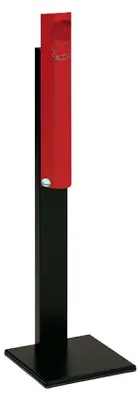 Produktbild von Praktischer Wandascher mit Abstreifblech | mit Standfuß | 3,5 Liter, HxBxT 125x31x31cm | Verzinkter Stahl | Rot