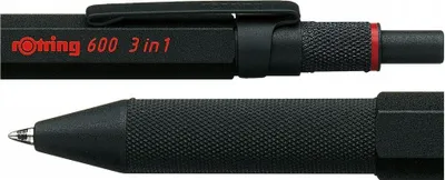 Obrázek produktu pro rotring 600 Multipen 3v1 černá kuličková tužka s jemným olovem bl/red
