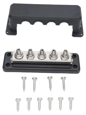 Stromverteilerblock 600A DC 300V M10 5 Anschlüsse für Auto Wohnmobil Boot