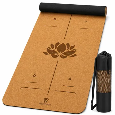 Immagine prodotto di Tappetino yoga - Sughero - Antiscivolo - 183 x 66 cm - 5 mm - Con borsa per il trasporto