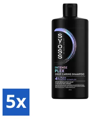 Obrázek produktu pro 5 x Šampon Syoss Intense Plex – Hloubková regenerace poškozených vlasů – 440 ml – Výhodný balení – 5 kusů