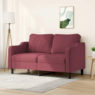 Produktbild von Design 2-Sitzer-Sofa Weinrot 140 cm Stoff, Schlafsofas 2024 Neu
