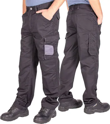 Produktbild von FIRI Herren-Taillen-Arbeitshose mit Kniepolstertaschen, Schwarz, 50