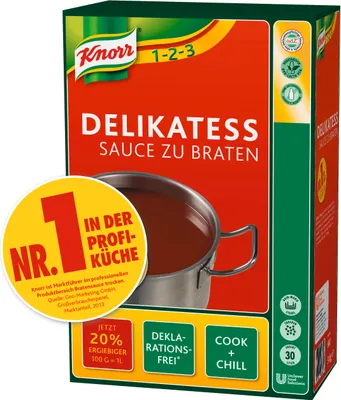 Verpackungsbild Knorr Delikatess Sauce zu Braten klassisch herzhaft 3000g