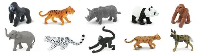 Produktbild von Safari Ltd 100109 Gefährdete Landtiere 10 Minifiguren Themengebiet