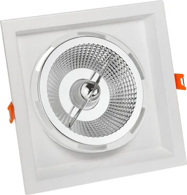 Productafbeelding van Spectrum Einbauleuchte MDD MAXI Weiß eckig 18,6x18,6cm schwenkbar für 1 x AR111 GU10 Leuchtmittel