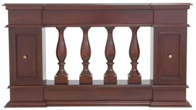 Produktbild von Casa Padrino Luxus Jugendstil Mahagoni Raumteiler Balustrade Dunkelbraun / Messing 180 x 30 x H. 100 cm - Massivholz Raumteiler - Barock & Jugendstil Mahagoni Möbel