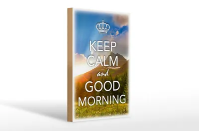 Produktbild von Holzschild Spruch 20x30cm Keep Calm and good Morning
