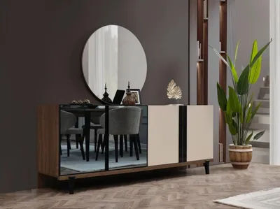 Produktbild von Anrichte Sideboard Holzschrank Kommode Schrank Braun Holz Esszimmer