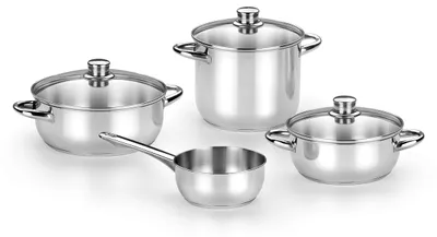Kochtopf-Set 4-teilig, Edelstahl 18/10, Induktion, 20/24 cm