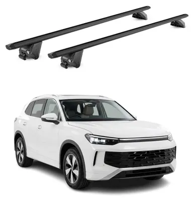 Produktbild von Dachträger Grundtäger für VW Tayron II 2024-26 100kg Aluminium Schwarz 2 tlg, KI-generiertes Bild
