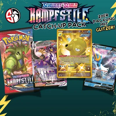 Produktbild von POKÉMON KARTEN KAMPFSTILE 20 STÜCK | GLITZER, DEUTSCH, BOOSTERFRISCH sammelkarten