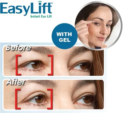 Produktbild von Easy Lift Schlupflider Stripes ORIGINAL Augenlid-Lifting hypoallergen - 64 Stück + 3g Gel