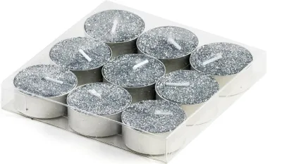 Produktbild von Teelichter mit Glitzer in Silber - 36 Stück