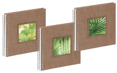 Productafbeelding van Pagna spiraalalbum, 24x25 cm, naturel kleur, met palmbladmotief, 50 vel