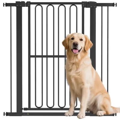 Image de Barrière de sécurité pour chien PawHut, 76-104 cm, barrière de sécurité sans perçage, barrière d'escalier