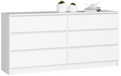 Produktbild von Kommode weiß 160cm breit mit 6 Schubladen, Schlafzimmer und Wohnzimmer, vielseitig einsetzbar für Flur und Kinderzimmer