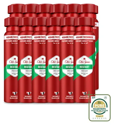 Zdjęcie produktu dla 12 sztuk dezodorantu w sprayu Old Spice Restart - pojemność 150 ml - zestaw ekonomiczny
