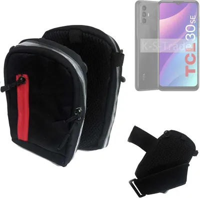 Produktbild von K-S-Trade Outdoor Gürteltasche Holster Umhängetasche kompatibel mit TCL 30 Se schwarz Handy Tasche Case travelbag Schutz Hülle Handy Hülle