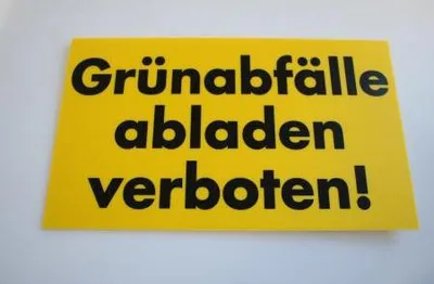 Produktbild von Warnschild - Grünabfälle abladen verboten - Gr. ca. 25 x 15 cm - 308725/1 gelb