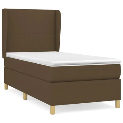 Obrázek produktu pro vidaXL Postel Boxspring s matrací Tmavě hnědá 100x200 cm Látka