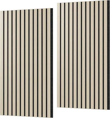Obrázek produktu pro TRMLBE Akustické panely 2 kusy Nástěnné panely Samolepicí dřevěný vzhled 120x60 cm Nástěnné panely s dýhou Akustický panel Dřevěné panely Laminátové panely, bílé