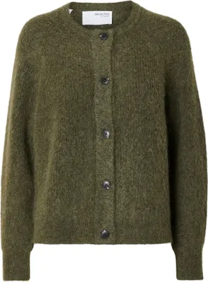 Produktbild von SELECTED FEMME Strickjacke Relaxed Fit Rundhals Raglanärmel Fallmaschen Größe: M