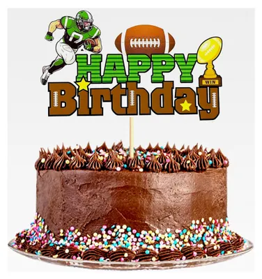 Produktbild von Rugby Happy Birthday Kuchenaufsatz Sportthema Fußball-Kuchenaufsatz Geburtstagsdekoration American Football NFL