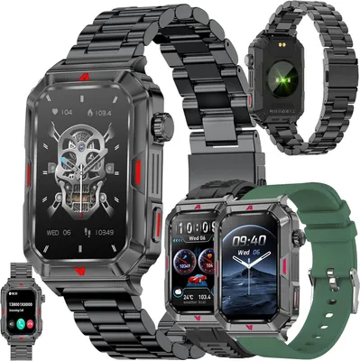 Produktbild von Smartwatch für Herren mit Anruf- und Nachrichtenfunktion über Bluetooth, 1,57 Zoll AMOLED Smartwatch für Herren, Schlafmonitor, Menstruationszyklus-Tracking, Kalorienzähler, Schrittzähler, Stoppuhr