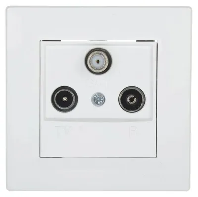 Imagen del producto de Enchufe de antena Schneider Electric EPH3500221 Asfora TV-R-SAT, pasante, color blanco