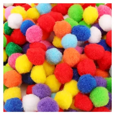 Produktbild von 500 Stück 25 mm Pompons zum Basteln, Bunte Pompom Bälle für kreative Handwerksprojekte