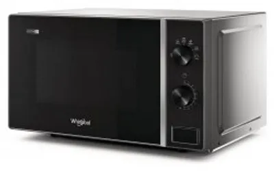 Zdjęcie produktu dla Whirlpool MWP101SB, Blat, Mikrofalówka Solo, 20 l, 700 W, Obrotowy, Czarny, Srebrny